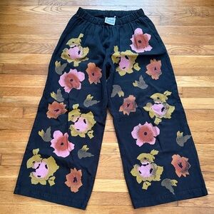 Jungmaven Black Pants floral one of a kind